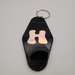 Handmade Double Sided Black H Keychain Accessory